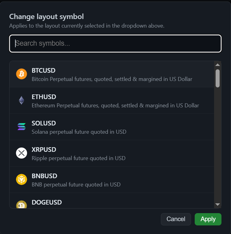 TrendRelay symbol selector